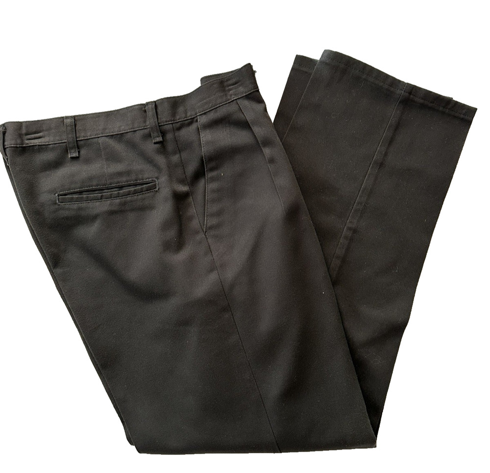 Men's Legendary Gold Khakis Black Pleated Dress Pants Size 34 x 28 Preowned